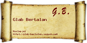 Glab Bertalan névjegykártya