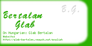bertalan glab business card